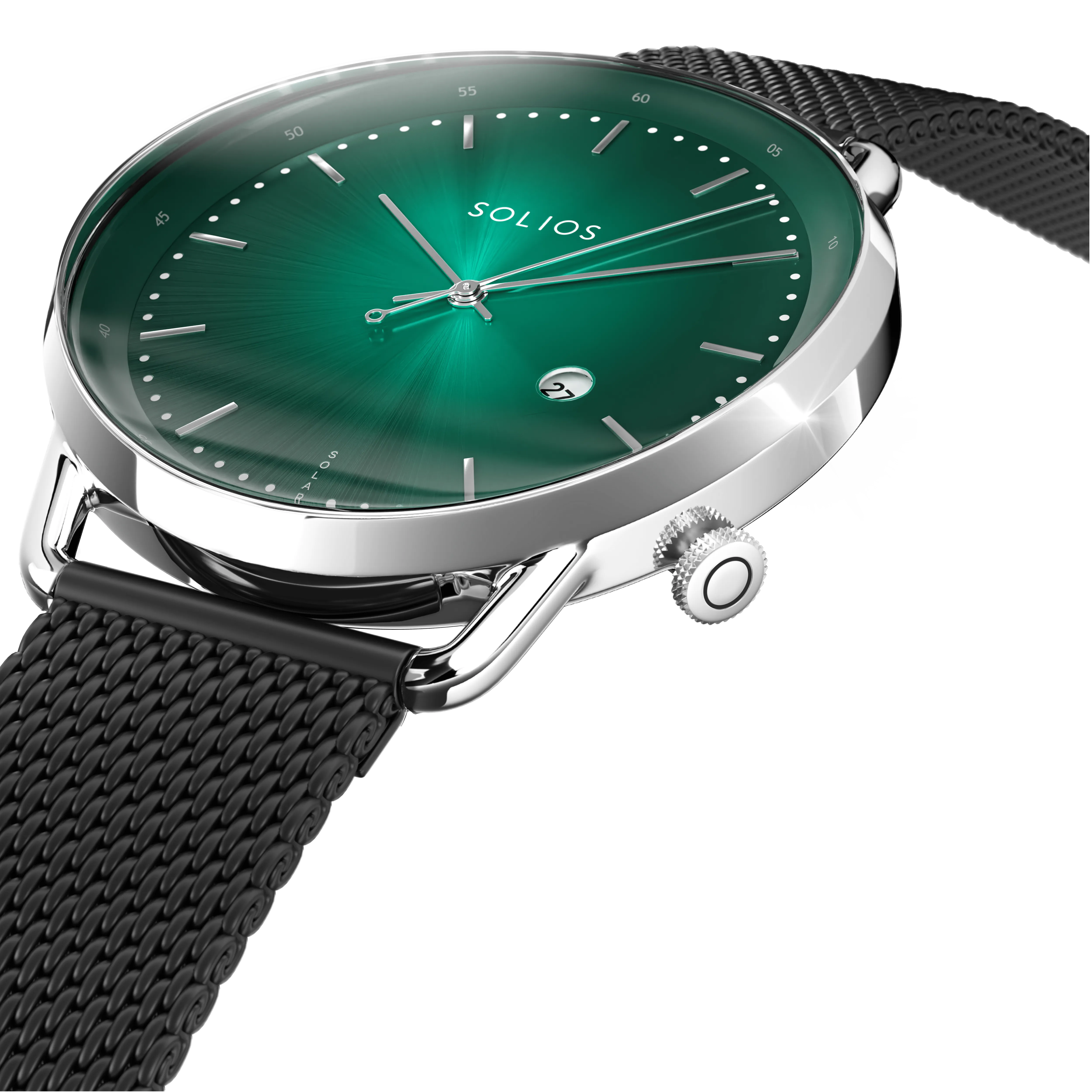 The Rainforest Curve | Green Dial - Silver Case