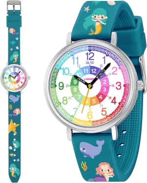 Time Teacher Kids Watch for Children Girls Boys,3D Cartoon Waterproof Analog Watches for Girls Ages 3-12,Toddler First Watch,Educational Teaching Kids Watch Gifts with Easy to Read Dial
