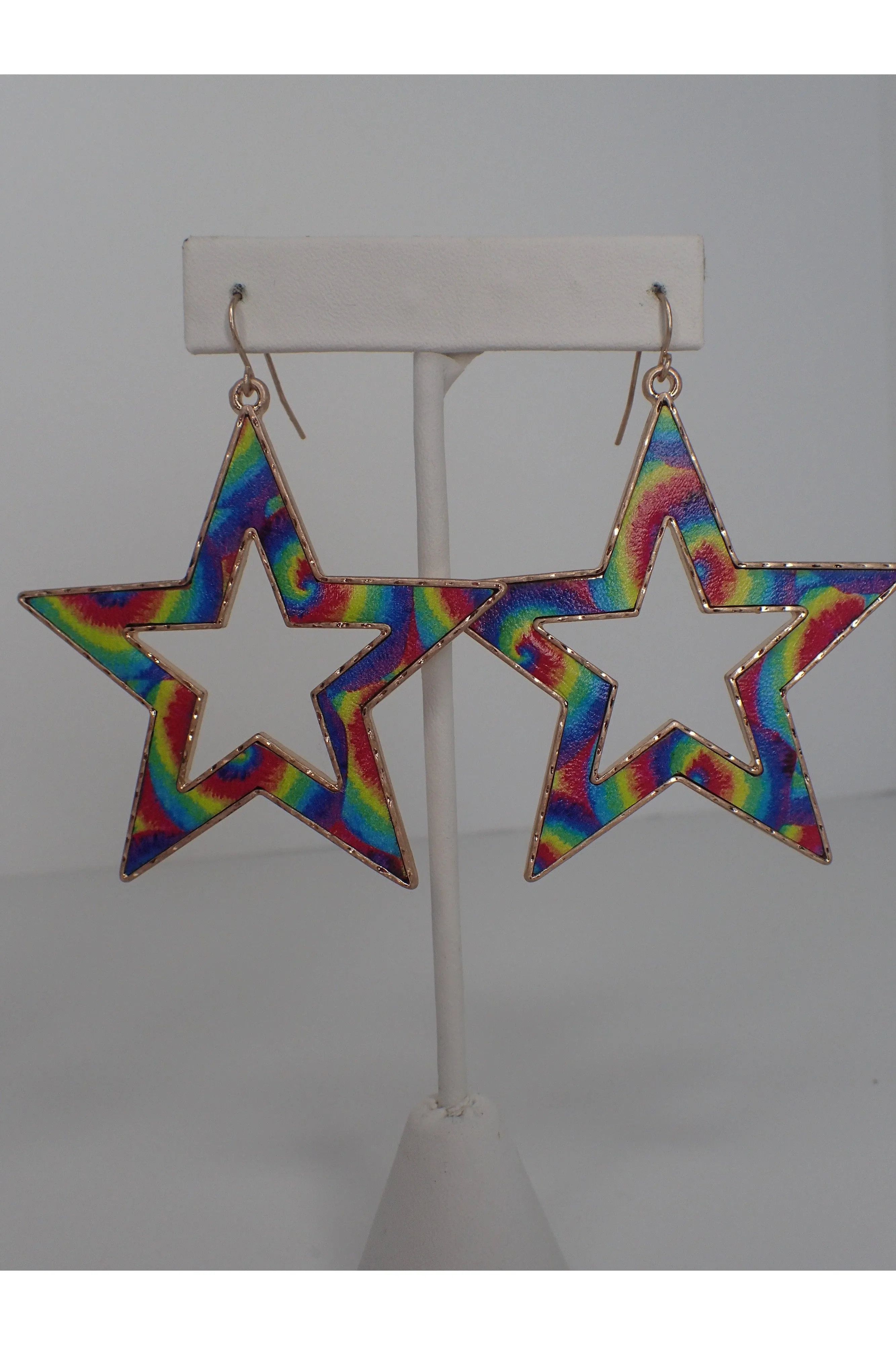 Viola Tie Dye Metal Star Earrings